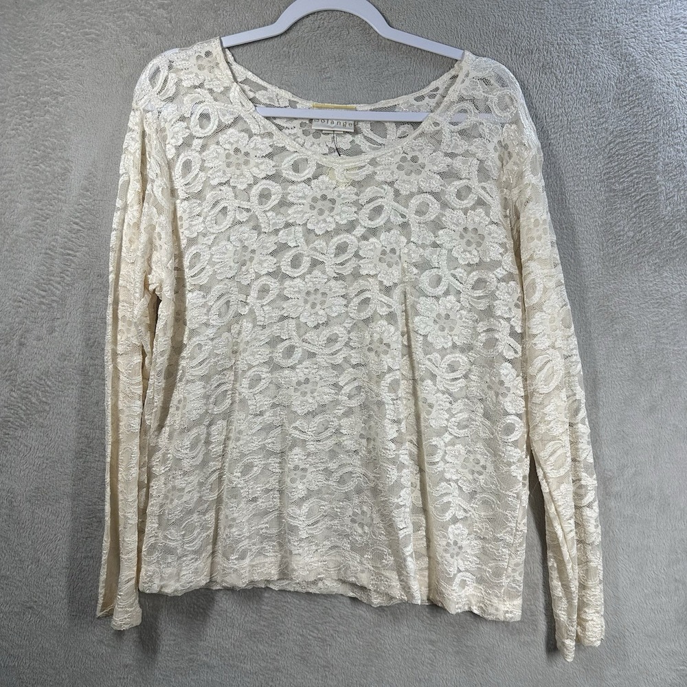 Solange Ivory‎ Lace Blouse Sz 22 Western Romantic Festival Bohemian
